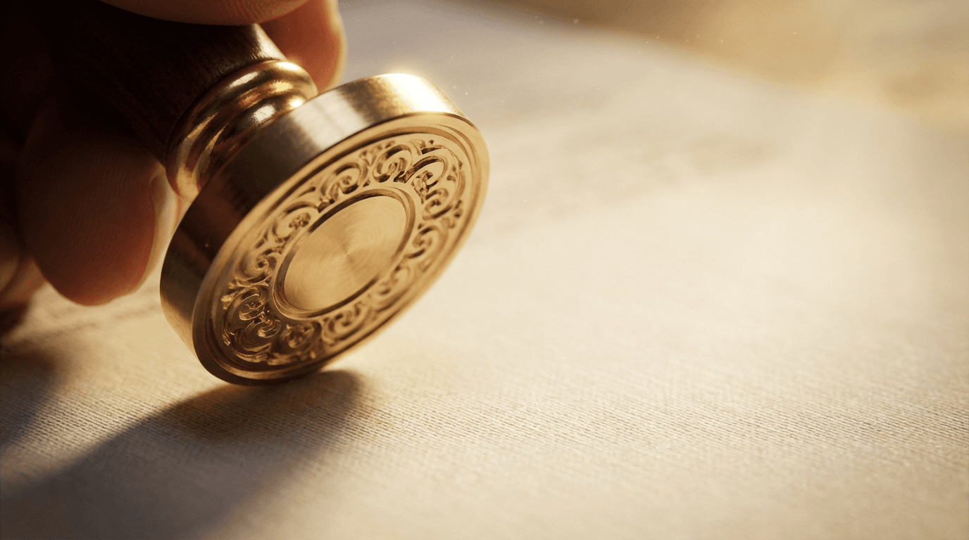 Notary stamping a document in Westampton Township